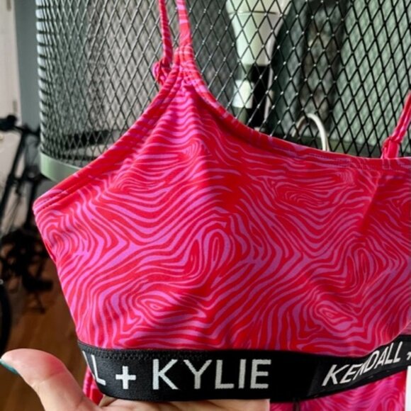 Kendall + Kylie 2 Piece & Sarong Cover Up Red 3 Pc Set Size Medium - Picture 4 of 16